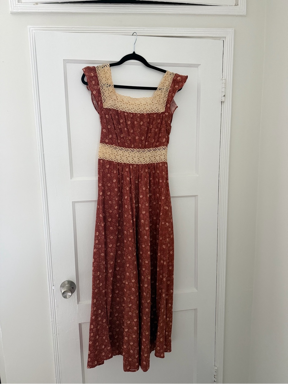 Christy Dawn Polly Dress in Oat Straw Red - Picture 2 of 7